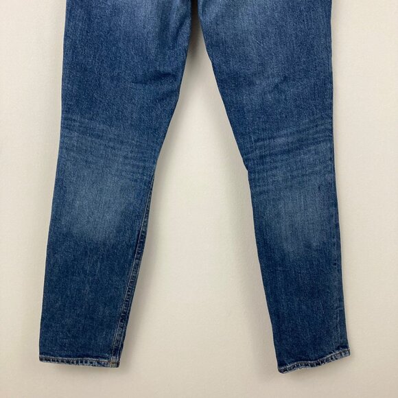 Agolde Nico High Rise Slim Fit Jeans Size 28 Button Fly Blue Cotton Stretch - Picture 7 of 11